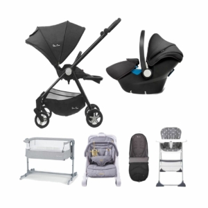 Silver Cross Spirit 7 Piece Premium Nursery Bundle-Onyx