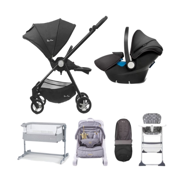 Silver Cross Spirit 7 Piece Premium Nursery Bundle-Onyx