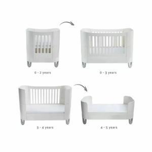 Gaia Baby Complete Sleep Cot Bed+/ Mini & Dresser Set-White