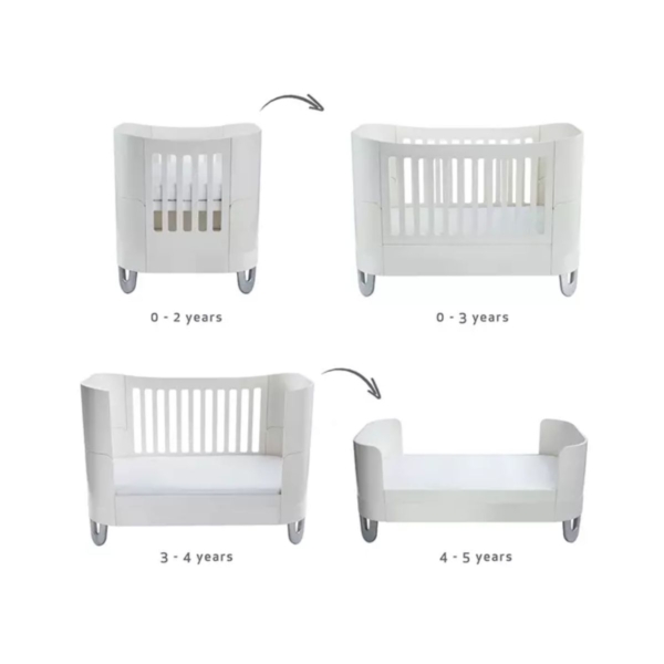 Gaia Baby Complete Sleep Cot Bed+/ Mini & Dresser Set-White