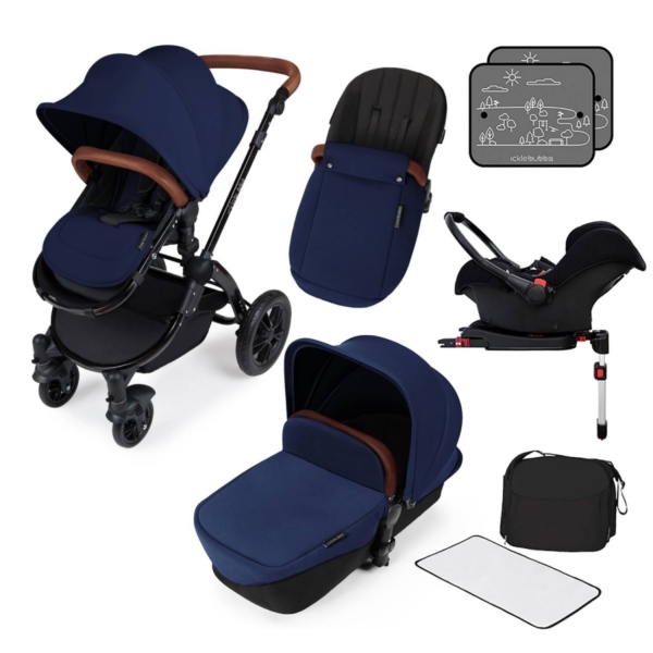 Ickle Bubba Stomp V3 Black Frame Travel System With Galaxy Carse