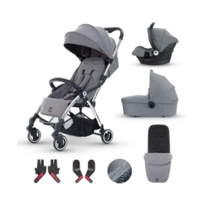 Miniuno TouchFold Travel System-Grey Herringbone