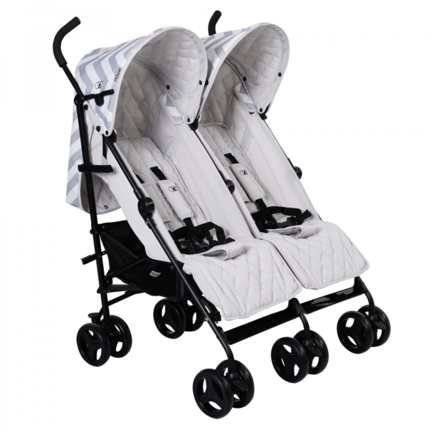 My Babiie Billie Faiers MB11 Grey Chevron Twin Stroller (MB11BFG