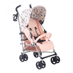 My Babiie MB02 Pink and Grey Chevron Lightweight Stroller (MB02P