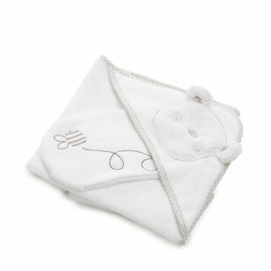 Obaby B Is For Bear Hooded Towel Set-White