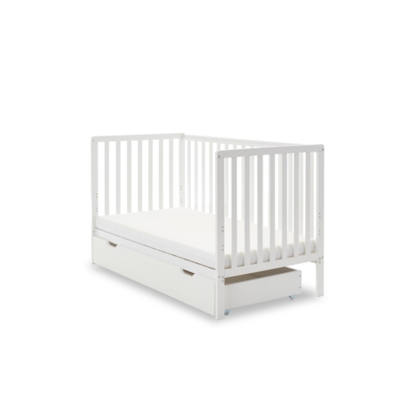 Obaby Bantam Cot Bed & Under Drawer-White