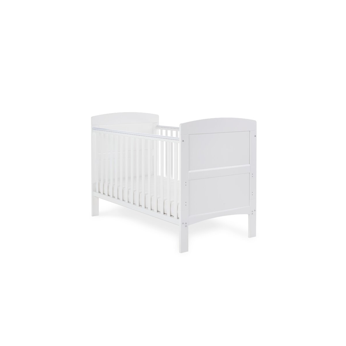 Obaby Grace Cot Bed & Fibre Mattress-White - Everything Baby