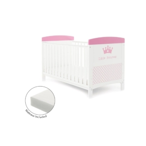 Obaby Grace Inspire Cot Bed & Fibre Mattress-Little Princess