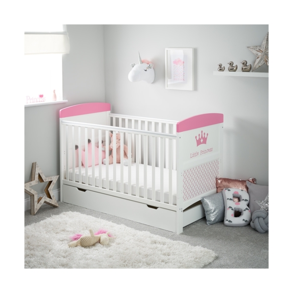 Obaby Grace Inspire Cot Bed & Under Drawer-Little Princess