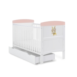 Obaby Grace Inspire Cot Bed & Under Drawer Water Colour Rabbit-P