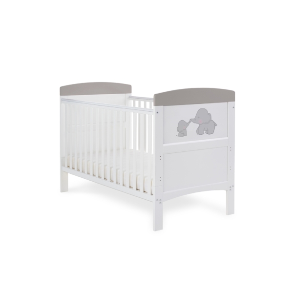 Obaby Grace Inspire Cotbed Me & Mini Me Elephants-Grey