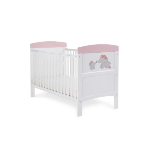 Obaby Grace Inspire Cotbed Me & Mini Me Elephants-Pink