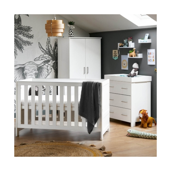 OBaby Nika 3 Piece Room Set-White Wash