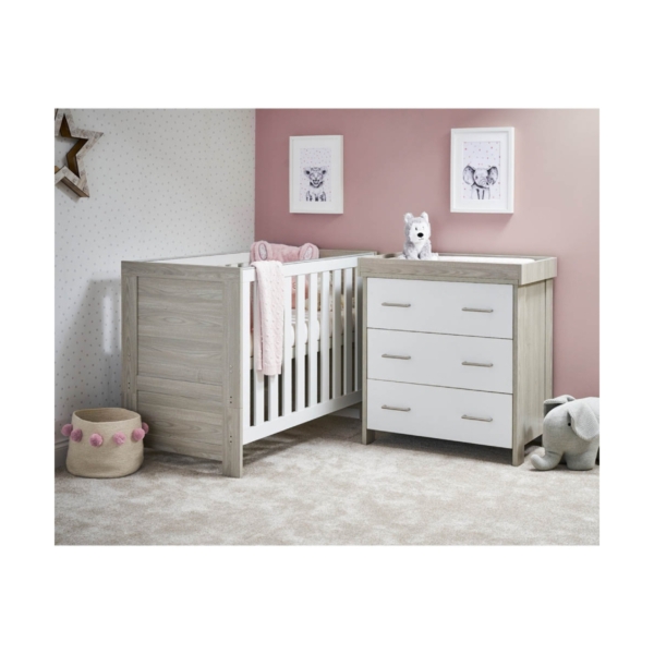Obaby Nika Mini 2 Piece Room Set-Grey Wash & White