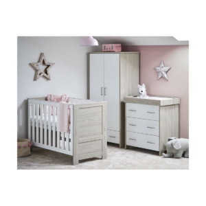 Obaby Nika Mini 3 Piece Room Set-Grey Wash & White
