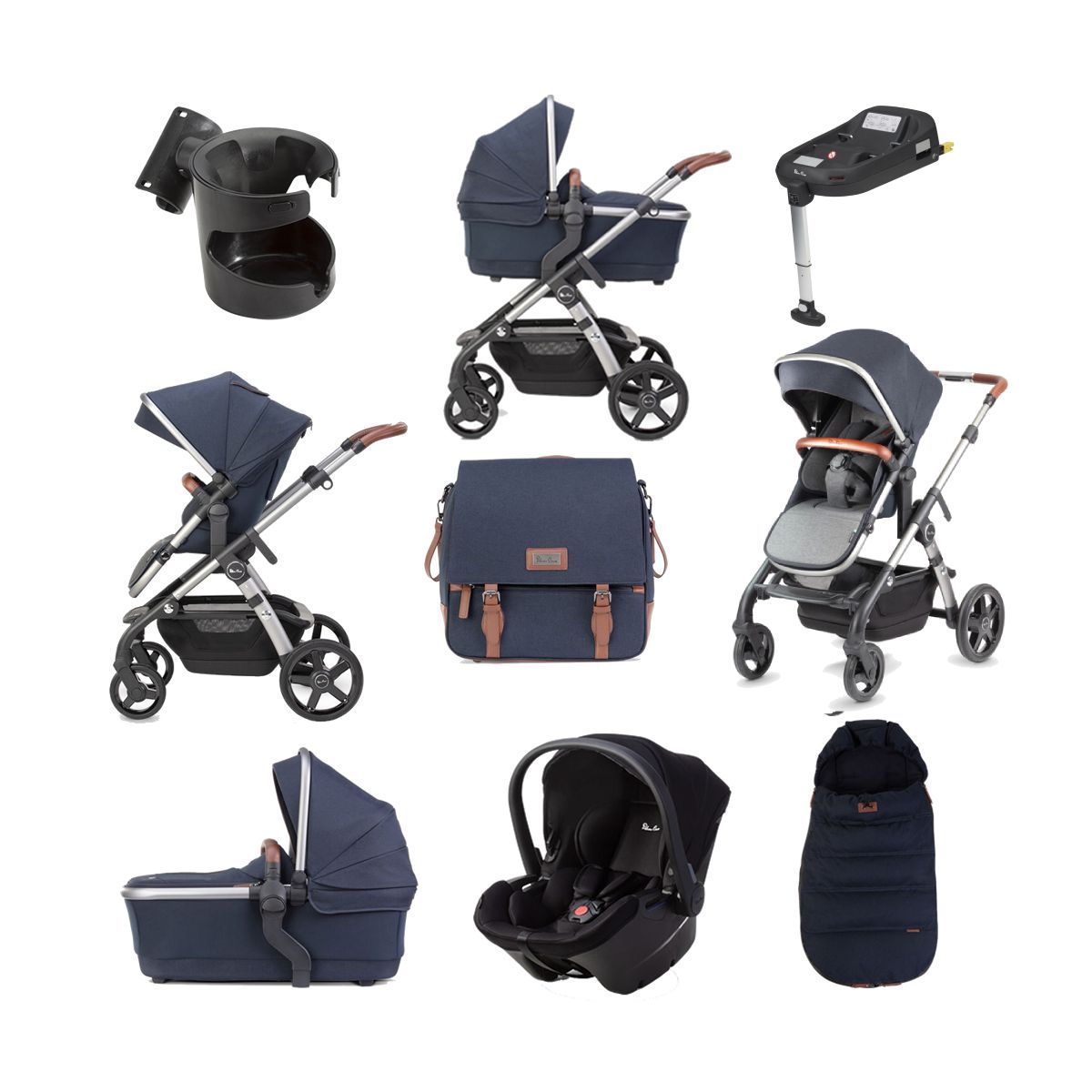 Silver Cross Wave 21 11 Piece Simplicity Plus & Isofix Base Bund