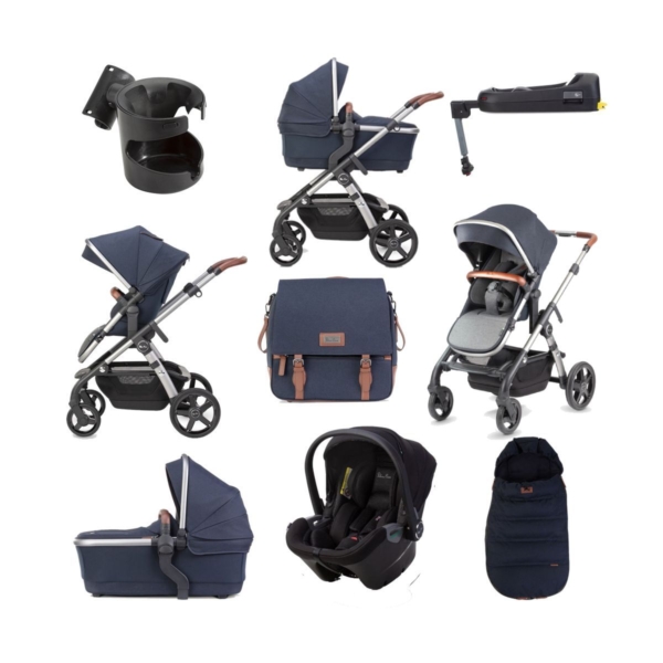 Silver Cross Wave 21 12 Piece Dream & I-Size Base Bundle-Indigo
