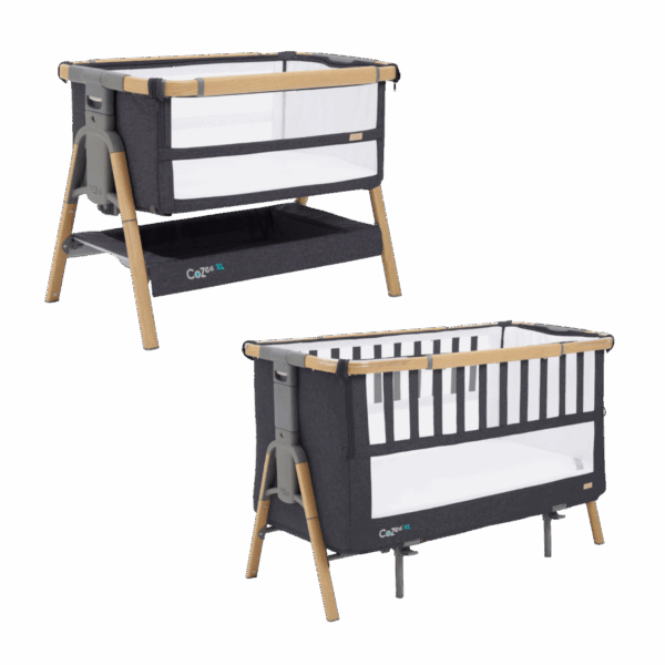 Tutti Bambini Cozee XL Bedside Crib & Cot Bundle-Oak/Liquorice