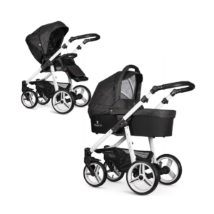 Venicci Soft White Chassis 2in1 Pushchair-Denim Black