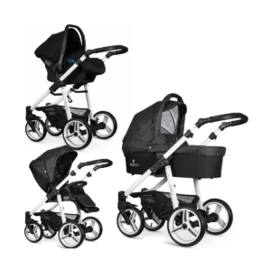 Venicci Soft White Chassis 3in1 Travel System-Denim Black
