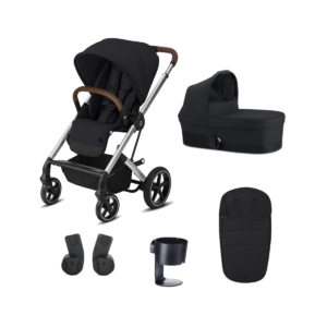 Cybex Balios S Lux Silver Frame 6 Piece Bundle-Deep Black