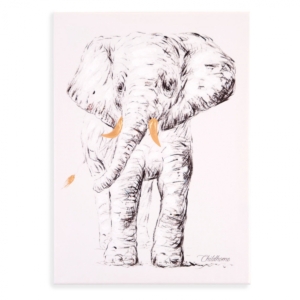 Childhome Elephant Head Oil Painting 30 x 40 cm-Gold