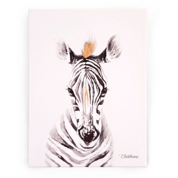 Childhome Zebrea Head Oil Painting 30 x 40 cm-Gold