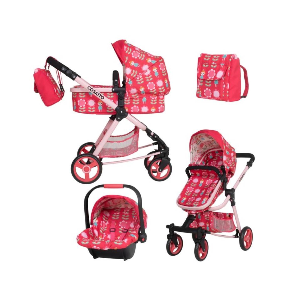 Cosatto Toy Giggle Quad Dolls Pram Car Seat-Fairy Garden