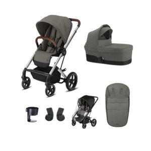 Cybex Balios S Lux Silver Frame 6 Piece Bundle-Soho Grey