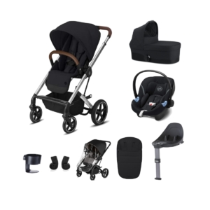 Cybex Balios S Lux Silver Frame 8 Piece Bundle-Deep Black