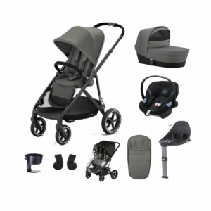 Cybex Gazelle S Black Frame 8 Piece Bundle-Soho Grey