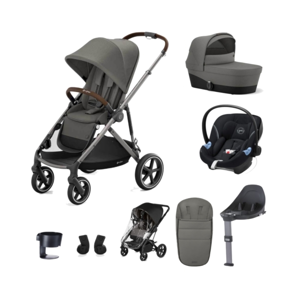 Cybex Gazelle S Silver Frame 8 Piece Bundle-Soho Grey