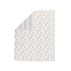 Ickle Bubba Rainbow Dream 100% Cotton Reversible Blanket-Multico