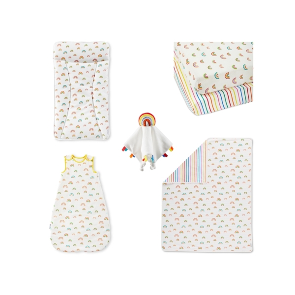 Ickle Bubba Rainbow Dreams 6 Piece Nursery Starter Bundle-Multic
