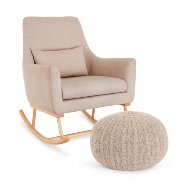 Tutti Bambini Oscar Rocking Chair & Pouffe Set-Stone