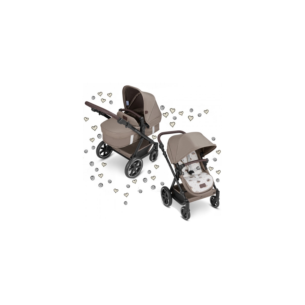 ABC Design Migno Diamond Dolls Pram-Cream