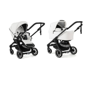 Emmaljunga NXT60 Select Black Chassis 2in1 Pram System-White Lea