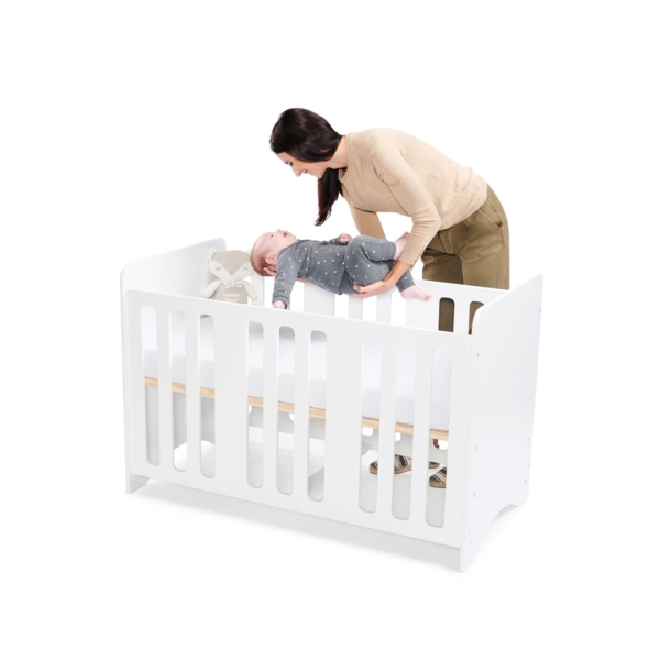 Kinderkraft Wooden Cot Stello-White