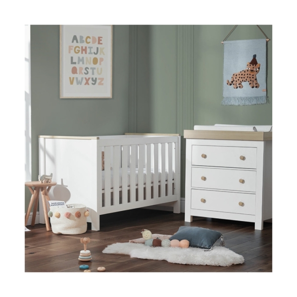CuddleCo Luna 2 Piece Roomset-White/Oak