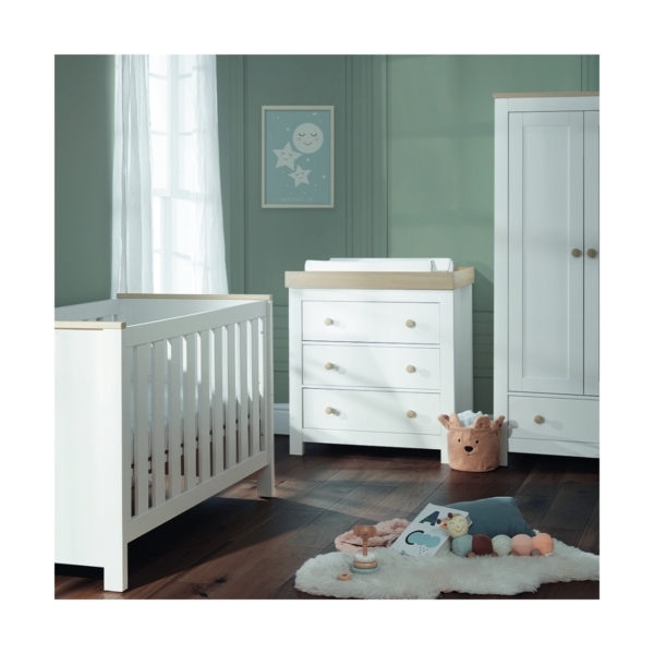 CuddleCo Luna 3 Piece Roomset-White/Oak