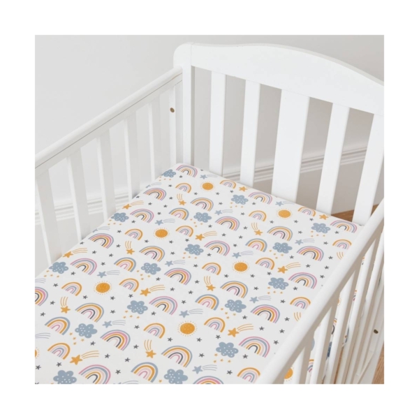 Kabode Crib Fitted Sheet 2 Pack-Rainbow
