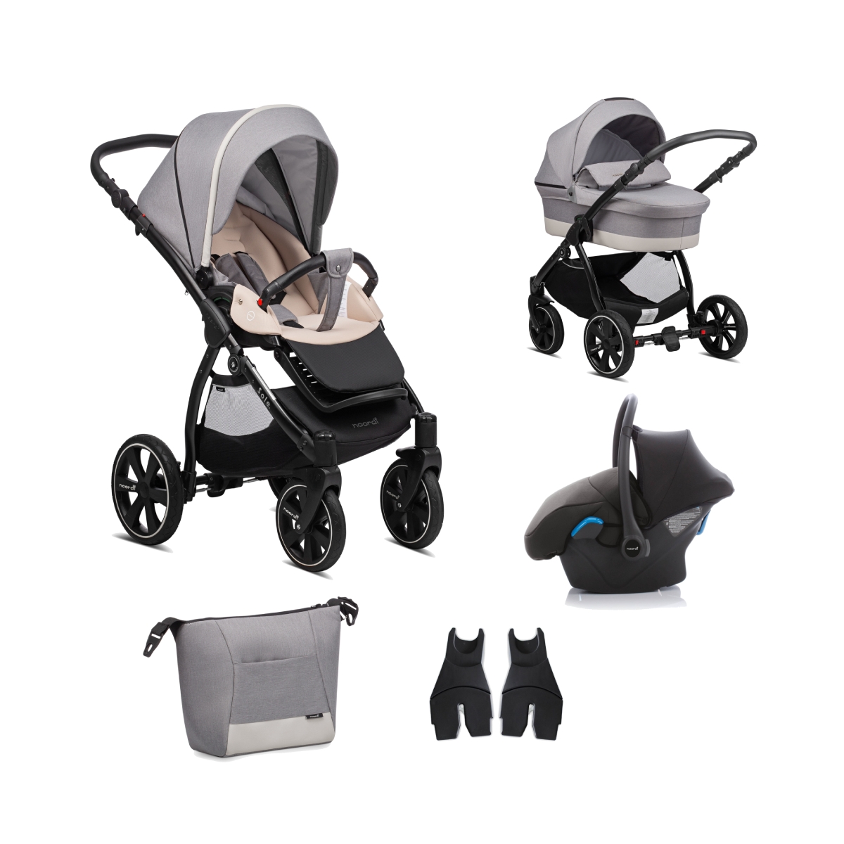 Noordi Sole-Go 3in1 Travel System-Warm Grey
