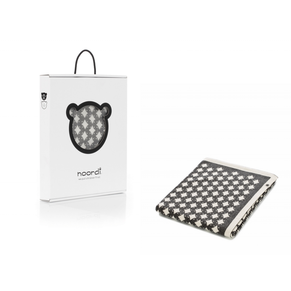 Noordi Star Cotton Blanket-Grey/White