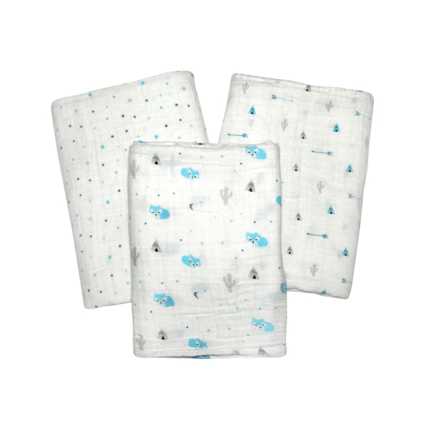 SillyBillyz Swaddle Wrap 3pk-Fox & Arrow