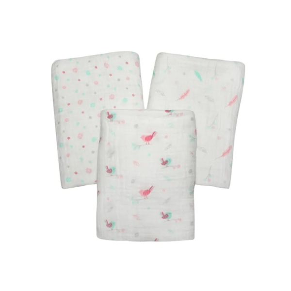 SillyBillyz Swaddle Wrap 3pk-Orchard Birds