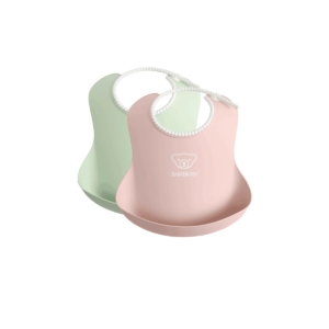 BABYBJÖRN Pack of 2 Baby Bib-Powder Green/Powder Pink