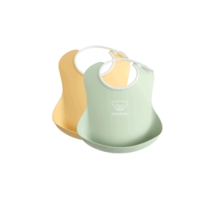 BABYBJÖRN Pack of 2 Baby Bib-Powder Yellow/Powder Green