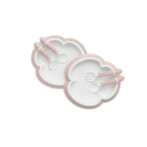 BABYBJÖRN Pack of 2 Baby Plate, Spoon and Fork-Powder Pink