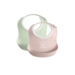 BABYBJÖRN Pack of 2 Small Baby Bib-Powder Green/Powder Pink