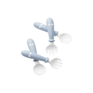 BABYBJÖRN Pack of 4 Baby Spoon and Fork-Powder Blue